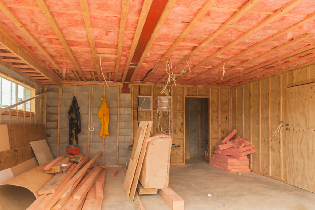 garage insulation in the ceiling in the garage